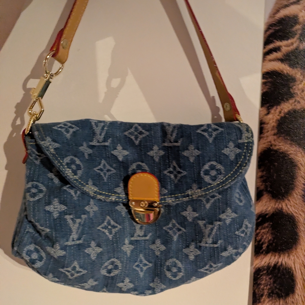 Louis Vuitton Denim Monogram Shoulder Bag - Blue - Picture 3 of 12